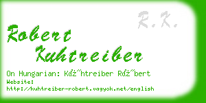 robert kuhtreiber business card